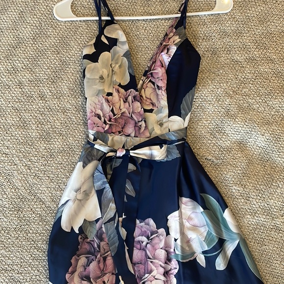 Hello Molly Navy and Lavender Floral Maxi Dress - Picture 4 of 5